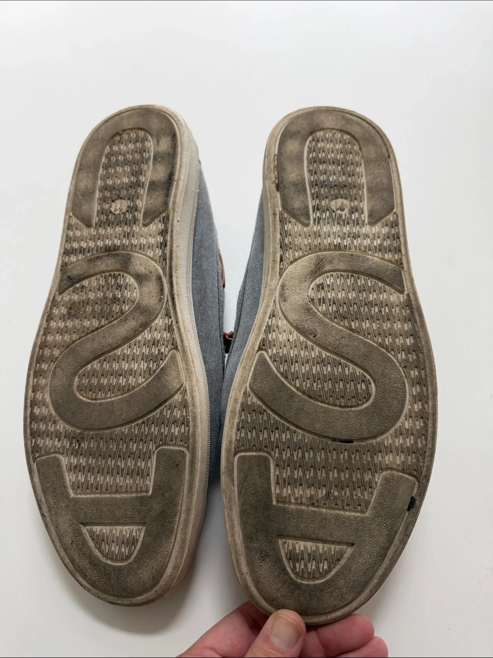 Global Win Grey Canvas Boat Shoes with Brown Trim